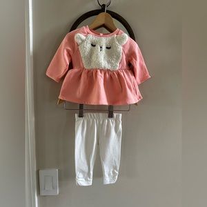 Cat and Jack - Baby Lamb Long Sleeve with Legging - 0 to 3 Months